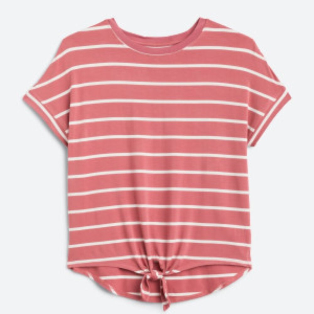 Stich Fix RUMI + RYDER The Dolman Tie Knot Tee  L | Dark Pink